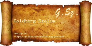 Goldberg Szelim névjegykártya